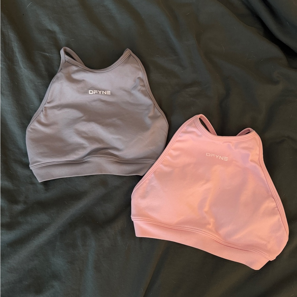 DFYNE sports bra bundle - Gray and Pink